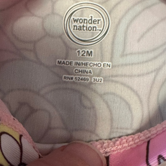 Wonder Nation Baby Girl Long Sleeve Rash Guard Swimsuit UPF 50.  12Months NWT - Picture 4 of 6
